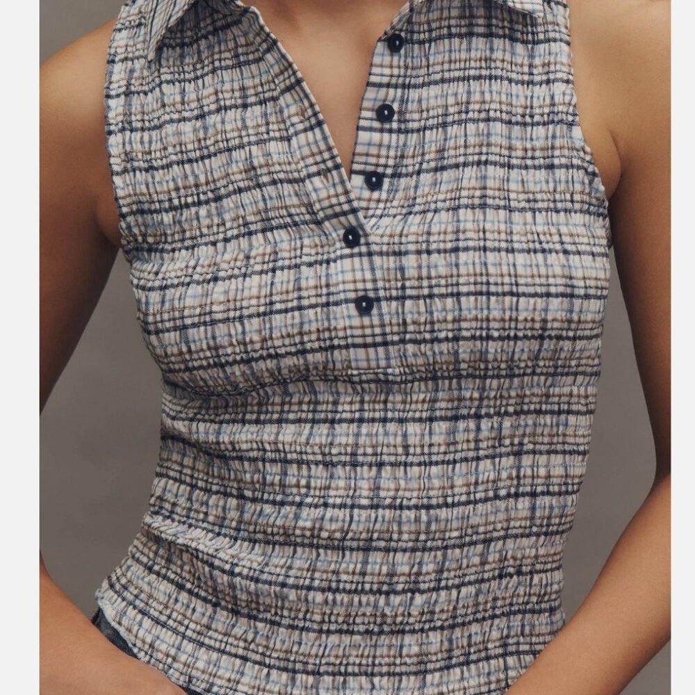 Pilcro Shirred Top XS NWT - Picture 2 of 6